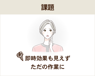 課題：即時効果も見えずただの作業に