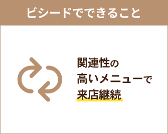 関連性の高いメニューで来店継続